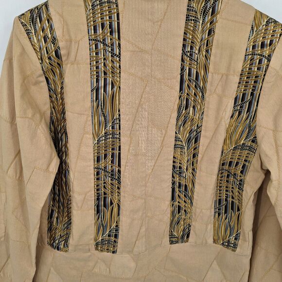 NWT Vintage 90s Silk Box Jacket Patchwork Stitching Lagenlook Cottagecore Size 6 - Picture 6 of 9